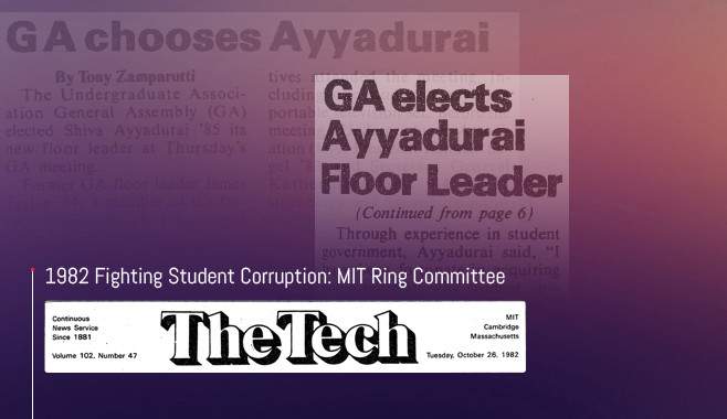 Shiva Ayyadurai Fighting Student Corruption at MIT Ring Committee
