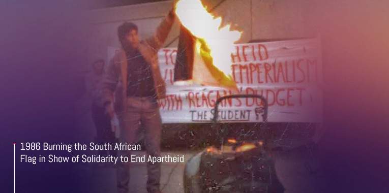 Shiva Ayyadurai Burns the South African Flag in Show of Solidarity to End Apartheid