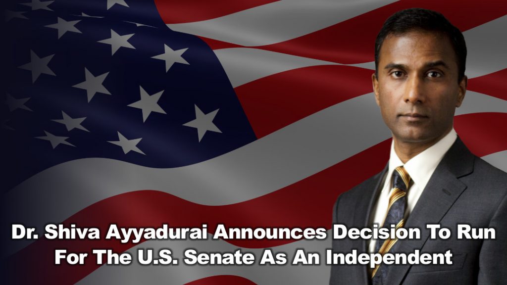 Shiva 4 Senate Announcement November 11, 2017. Declare Your Independence.