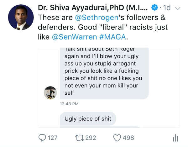 Dr. Ayyadurai, shortly after receiving these threats, tweeted out to his followers: