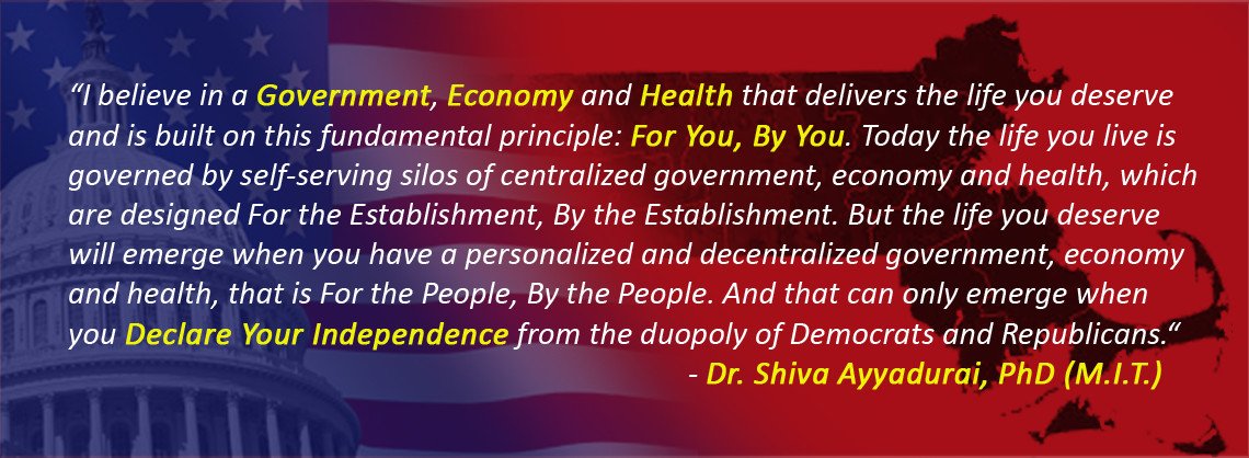 Shiva for Senate -- Declare Your Independence For The Life You Deserve