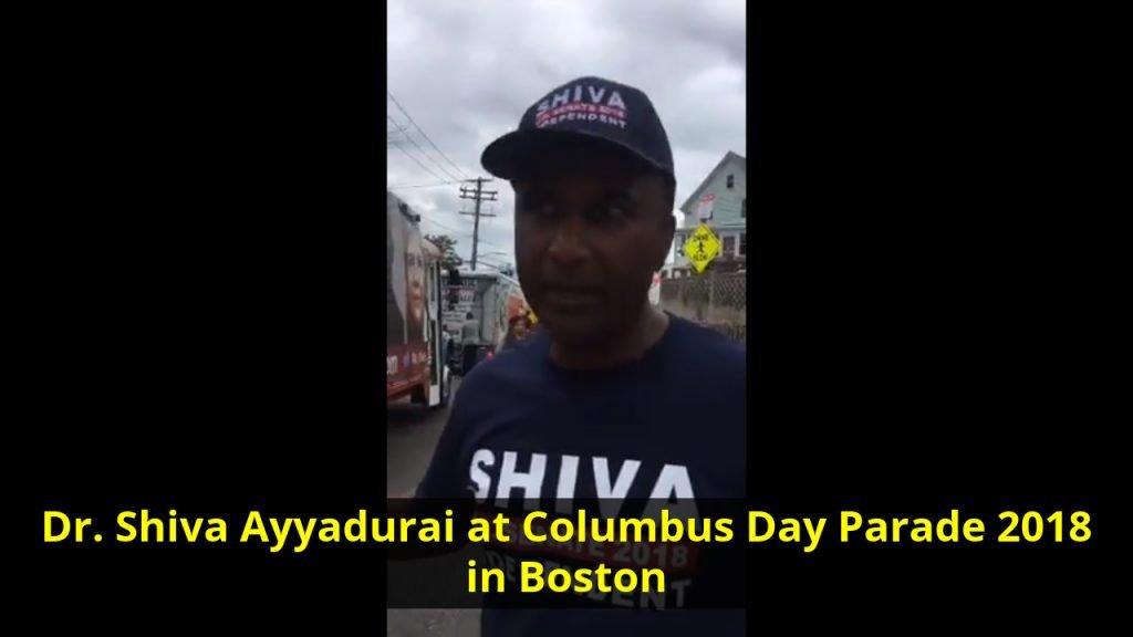 Dr. Shiva Ayyadurai at Columbus Day Parade in Boston