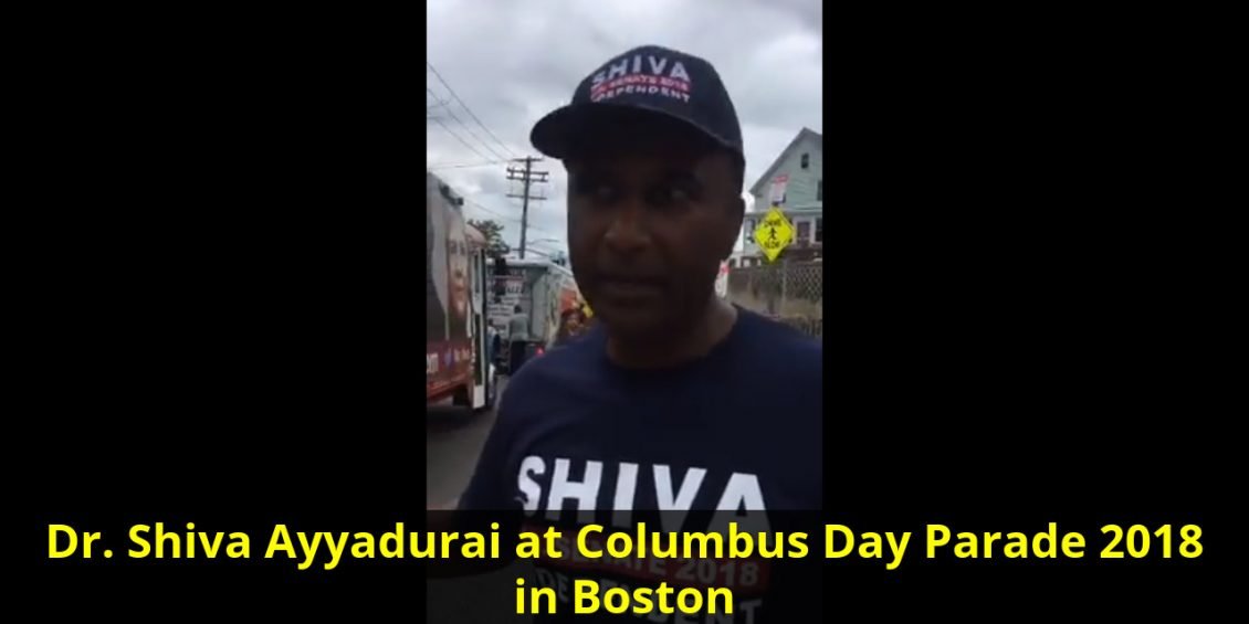 Dr. Shiva Ayyadurai at Columbus Day Parade in Boston