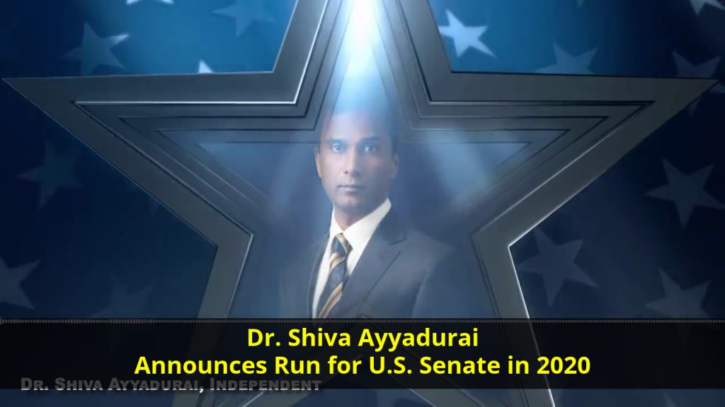 Dr. Shiva Ayyadurai announces run for U.S. Senate in 2020