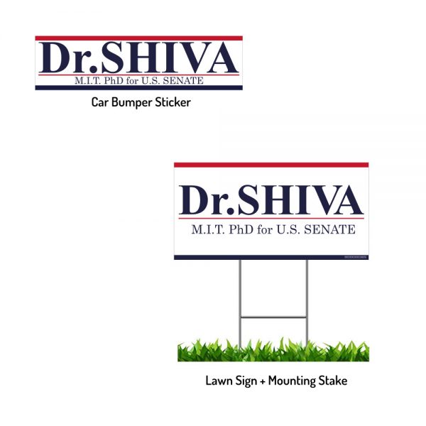 Dr.SHIVA® 2026 Bumper Sticker + Lawn Sign Kit