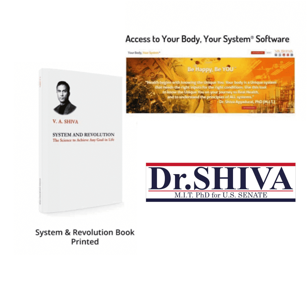 Truth Freedom Health® Starter Kit: System & Revolution Book (Paperback) + Your Body, Your System® Software + Dr.SHIVA® U.S. Senate 2026 Bumper Sticker